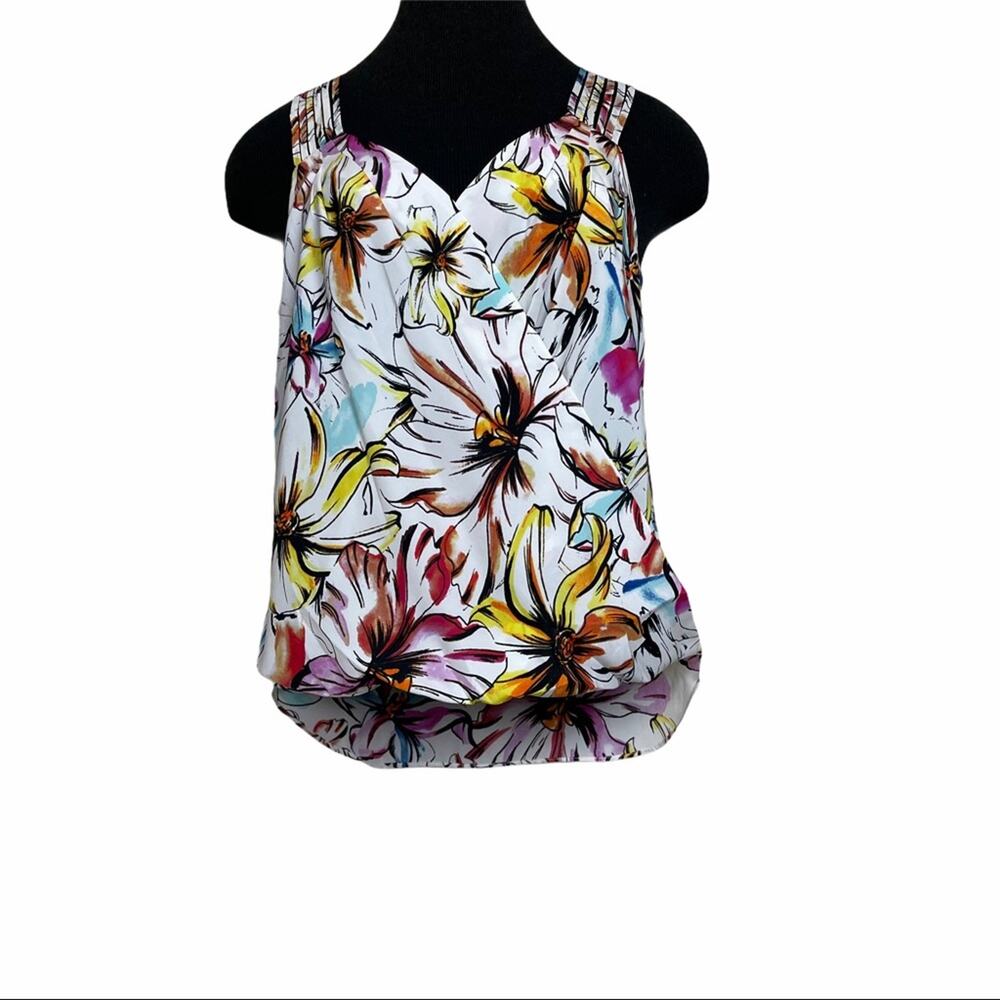 Amanda Uprichard Floral Wrap Bubble Hem Top Small - Picture 5 of 7
